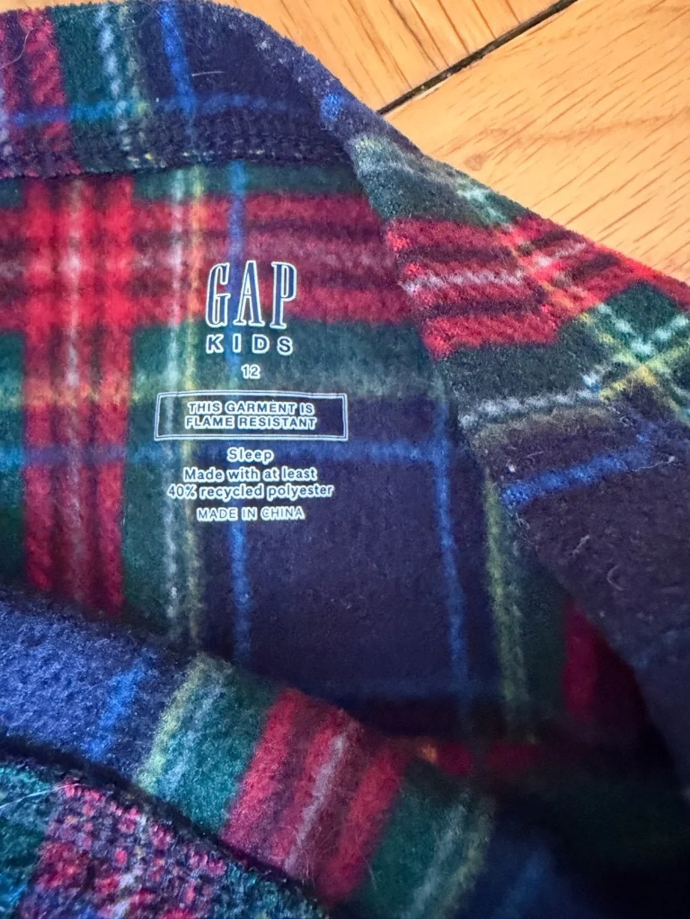 GAP Kids Sz. 12 Plaid Pajama Set - Blue & Red, Green. Unisex. Cabincore. Tartan